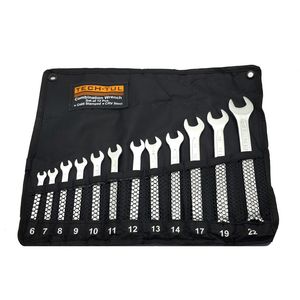 آچار یکسر تخت و یکسر رینگی تک تول مدل crv steel مجموعه 12 عددی
